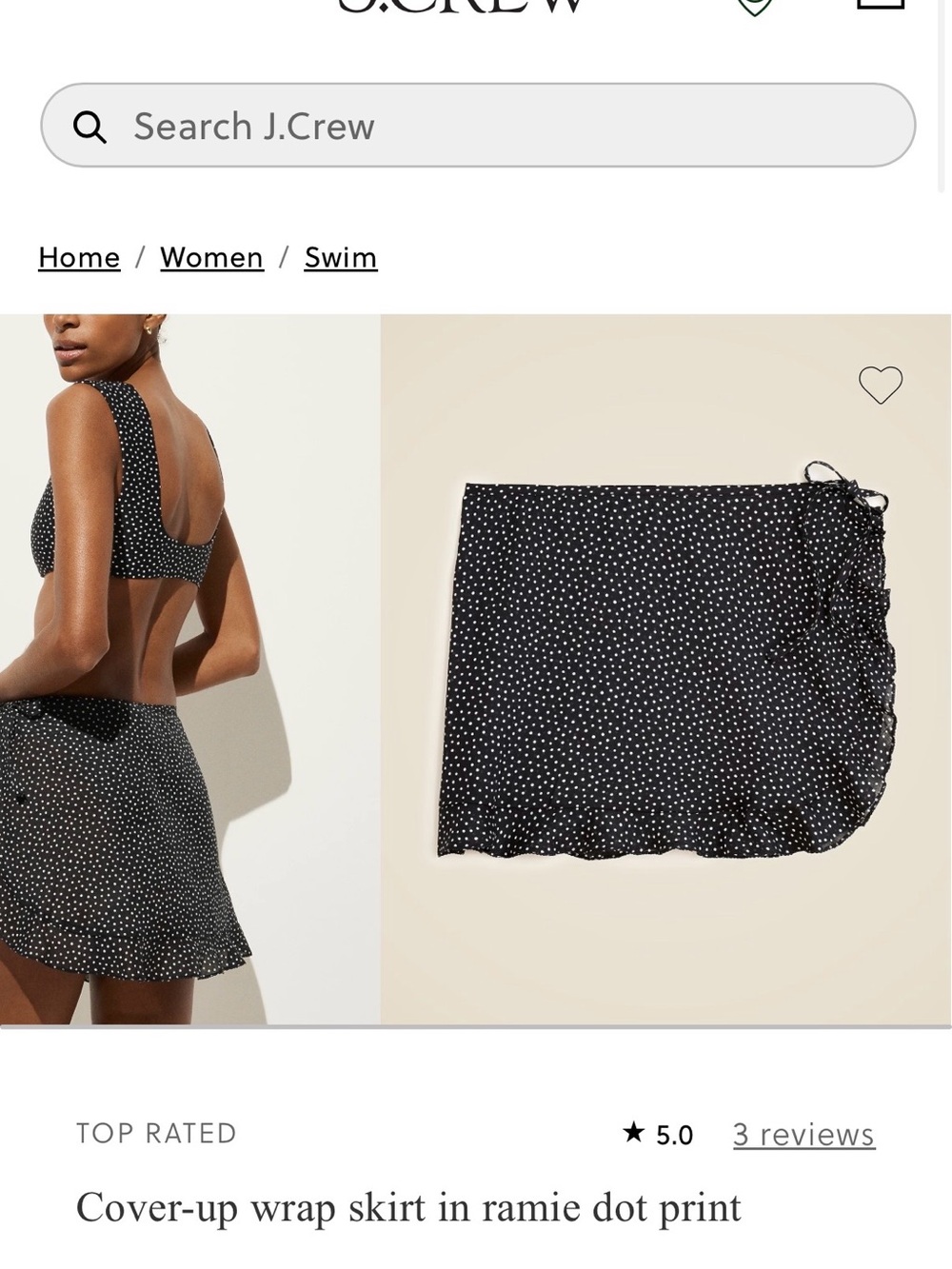 J. Crew Black and White Polka Dot Wrap Skirt